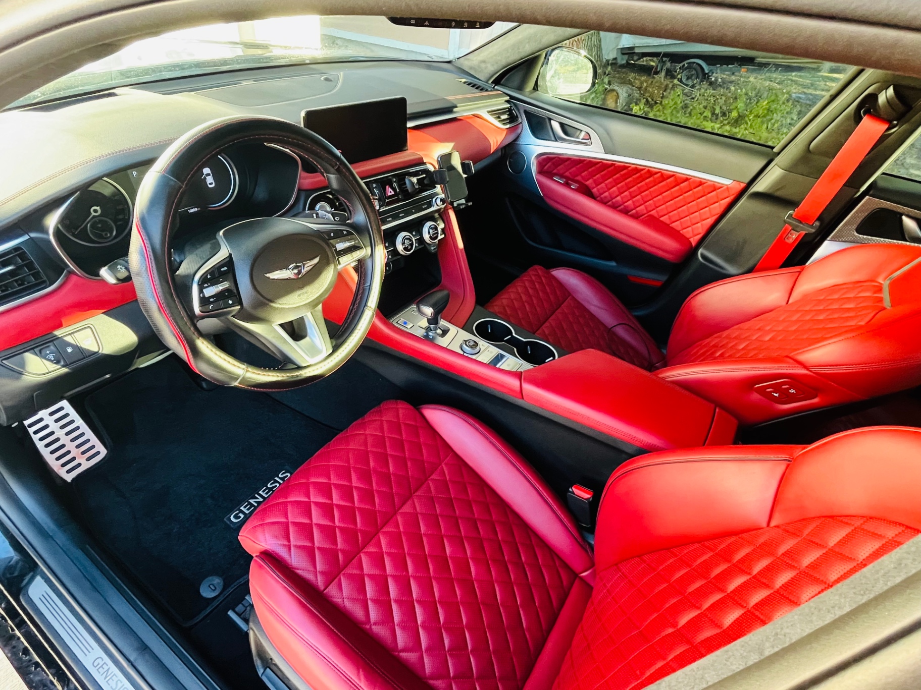 Genesis red leather
